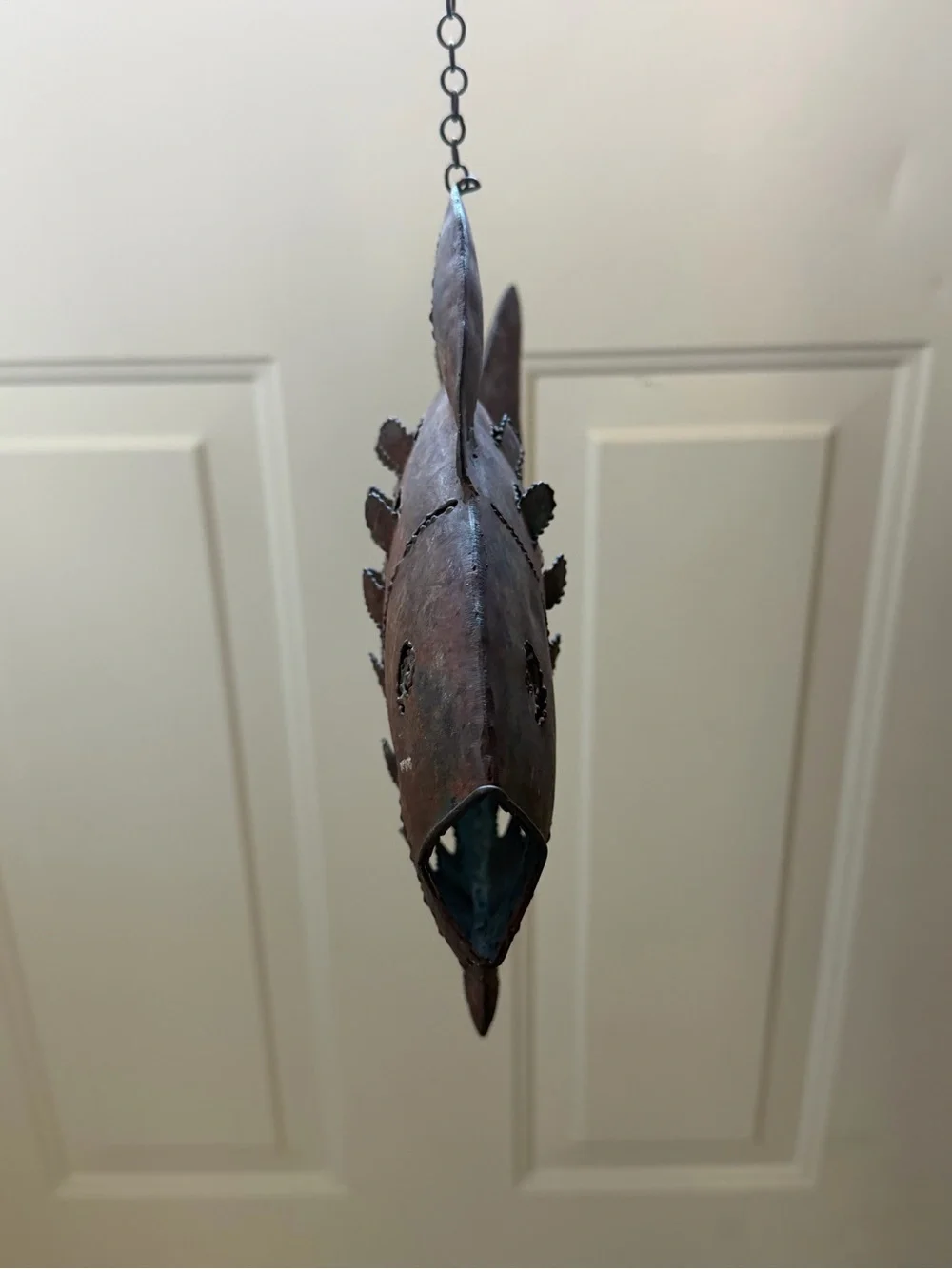 Rustic Metal Fish Wall Accent - Brown